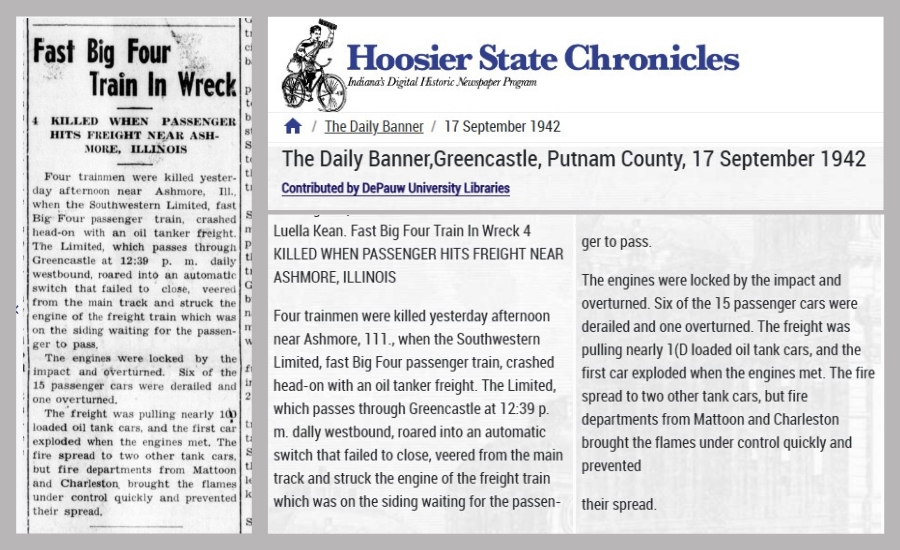 a screenshot of an article from The Daily Banner, Greencastle, Indiana dated September 17 1942