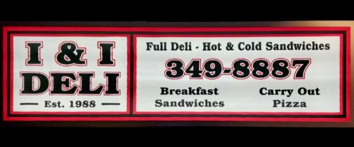 business sign at the I&I Deli